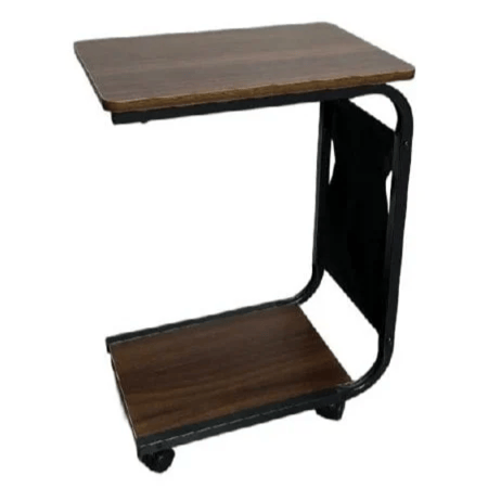 طاولة خدمة مفرد بكفرات خشب بني