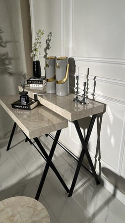 طقم مدخل بديل الرخام – قاعدة حديد شكل أكس