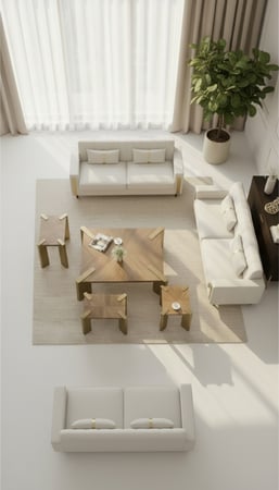 طقم طاولات مع 4خدمة خشب قشرة جوز  -تصميم كلاسيكي