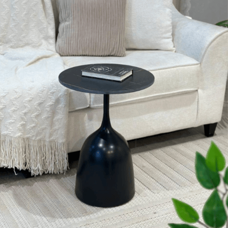 طاولة خدمة جانبية سطح رخام ابيض مقاس متوسط *تخفيضات كافيني