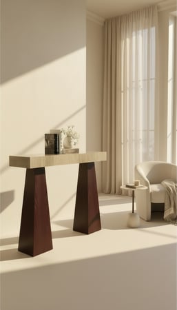 مدخل بني سطح بديل الرخام  - تصميم هندسي عصري وفاخر * LU طاولة جانبية بديل الرخام خشن -تصميم هندسي عصري وفاخر kf