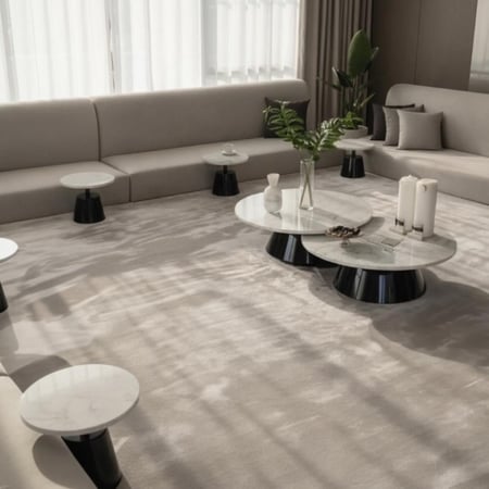 طقم طاولات ضيافة ارضي 8 قطع خشب رخامي