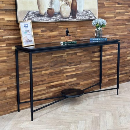 مدخل حديد زجاج أسود