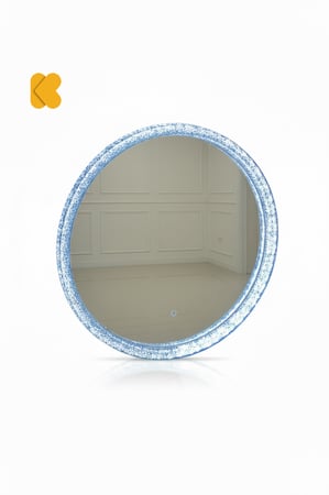 مرآة دائرية بإضاءة LED محيطية –مقاس 80.80 سم