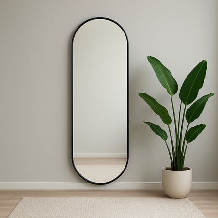 مراية بيضاوي إطار أسود مقاس 50*170 سم - بتصميم أنيق وفاخر #عروض الجمعة البيضاء