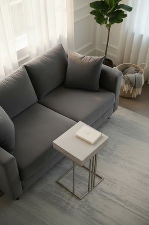 طاولة خدمة كنب بسطح بديل رخام وقاعدة حديد لون شمباني