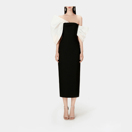 Black Big Bow Dress - فستان