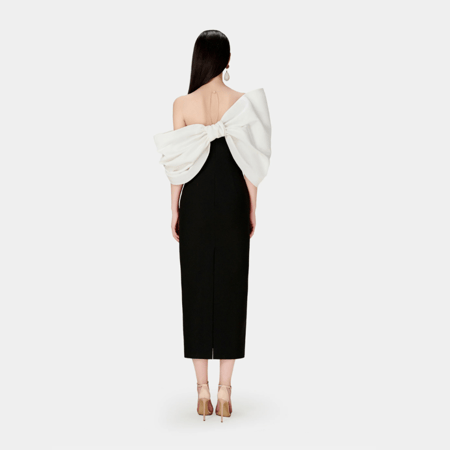 Black Big Bow Dress - فستان