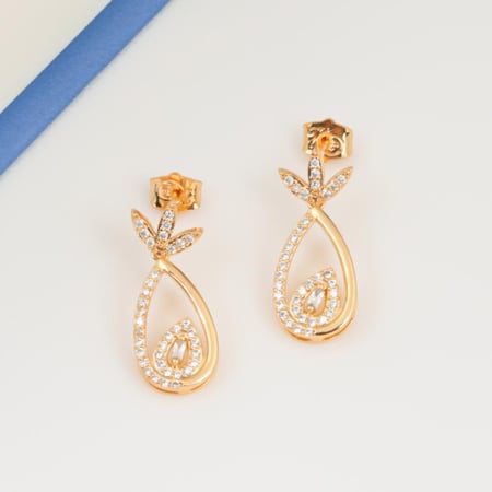 طقم دموع الزركون بديل الذهب