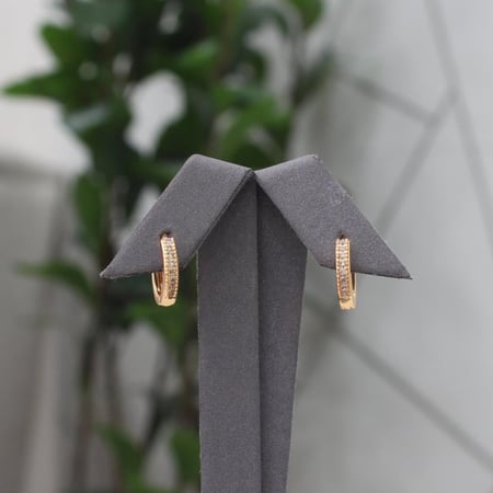 حلق بديل الذهب زركون مزدوج