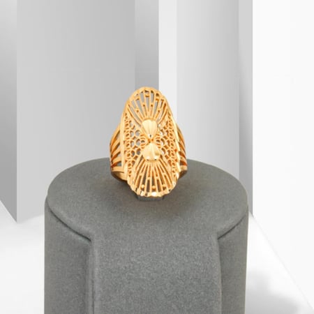 خاتم بديل الذهب المروحة المنحوتة