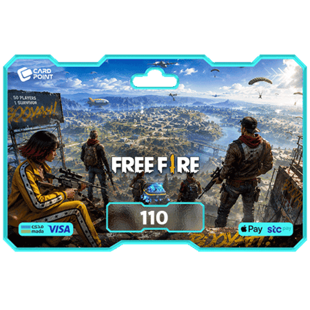 شحن 110 جوهرة فري فاير Free Fire من متجر كارد بوينت