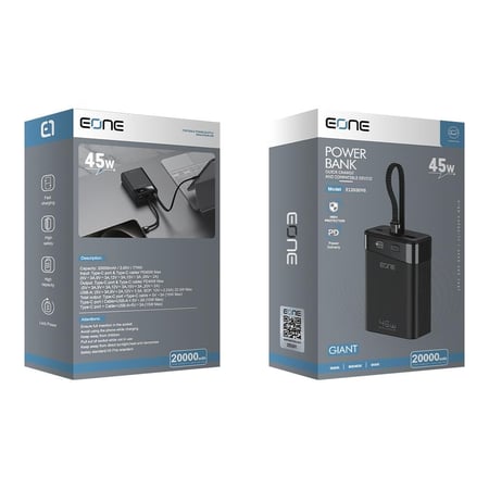باور بنك بسعة 20000 مللي امبير 45 واط من EONE