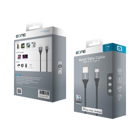 كيبل للشحن ونقل البيانات من EONE من USB-A إلى USB-C طول 1.2 متر