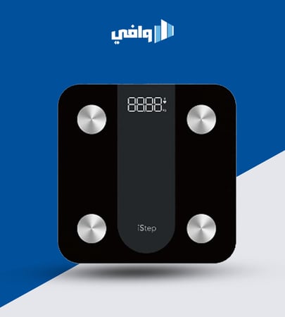 اي ستيب - ميزان رقمي ذكي 15مؤشر لتحليل بيانات الجسم - اسود