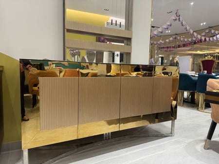 دولاب بوفيه مودرن استيل خشب زان