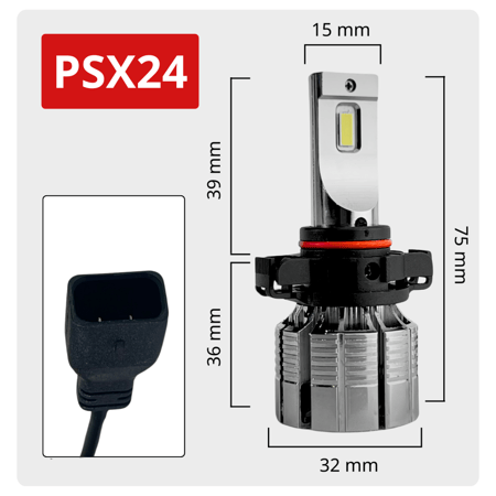 لمبات ليد مقاس PSX24W بقوة 9000LM 70W متوفر بلونين ابيض وكريمي