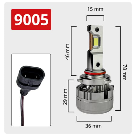 لمبات ليد مقاس 9005 بقوة 17000LM 140W لون 5700K ابيض صافي