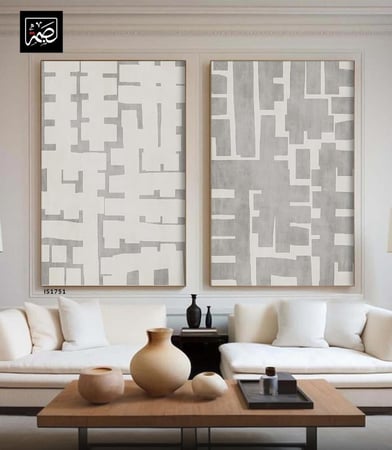 لوحة ثنائية تجريدية بتصميم مودرن