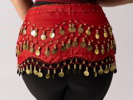 حزام خصر بجنيهات صغيرة (أحمر)