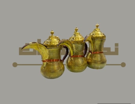 طقم دلال نحاس حب رمان 3 حبات