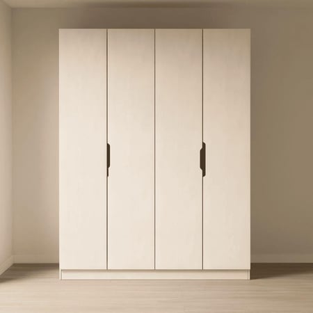 خزانة ملابس فاخرة | 4 أبواب مفصلية | عرض 184 سم × ارتفاع 235 سم × عمق 60 سم  | خشب شيبورد إسباني | ضمان 10 سنوات | توصيل وتركيب مكة . جدة مجانا