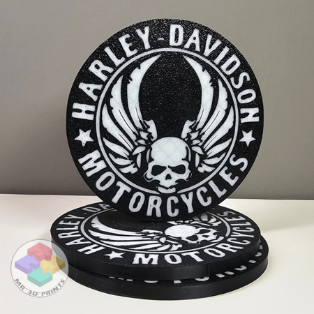 قاعدة مشروبات بالأسود والأبيض (مطبوعة بتقنية ثلاثية الأبعاد)