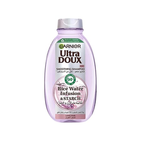 غارنييه ألترا دوكس شامبو منعم خالي من السيليكون بخلاصة ماء الأرز والنشا - 200 مل