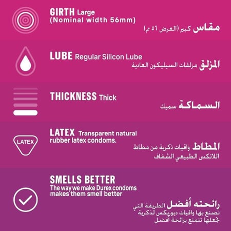 ديوركس واقي ذكري Intense Pleasure مضلع ومنقط لمتعة زائدة - 12 حبة