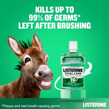 ليسترين العناية الكاملة للثة غسول فم 10 في 1 فريش منت - 500 مل