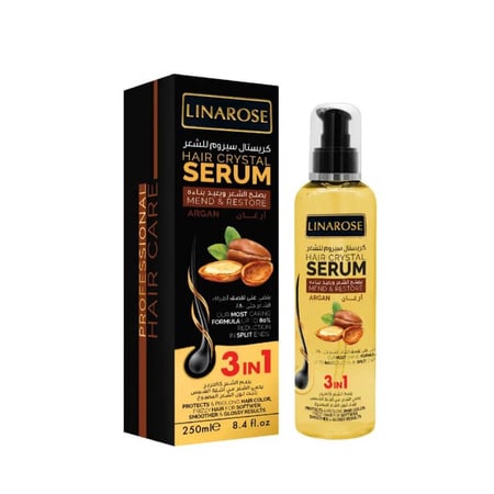 لينا روز كريستال سيروم للشعر بالارغان يصلح الشعر ويعيد بناءه - 250 مل