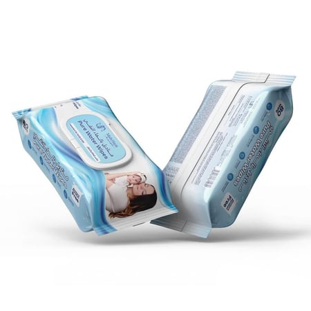 مدى حياة مناديل مبللة بالماء النقي %99 - 80 منديل