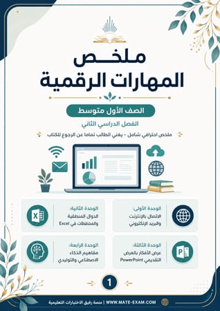 ملخص المهارات رقمية أول متوسط ف 2 1447 ه