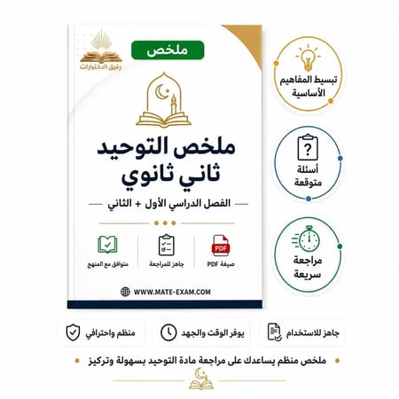 ملخص توحيد لطلاب الثانوية للعام 1447 هـ