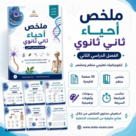 ملخص احياء ثاني ثانوي ف 2 1447 هـ