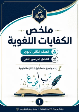 ملخص كفايات لغوية ثاني ثانوي ف 2 1447 هـ