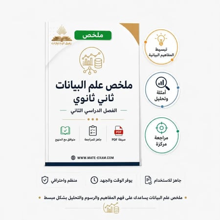 ملخص علم البيانات ثاني ثانوي ف 2 1447 هـ