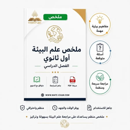 ملخص علم البيئة اول ثانوي ف 2 1447 ه