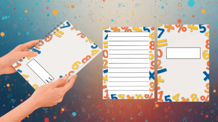 غلاف دفتر مدرسي بتصميم أرقام