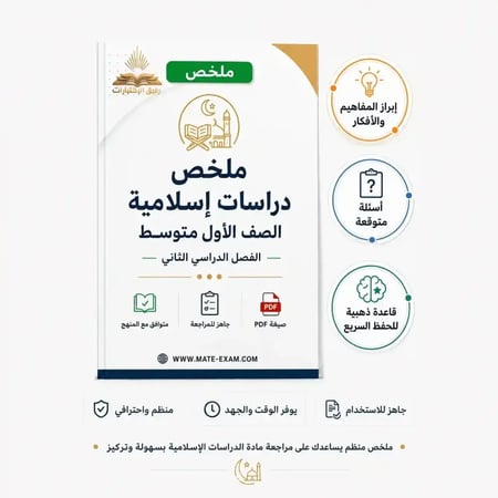 ملخص دراسات إسلامية أول متوسط ف2 1447 هـ