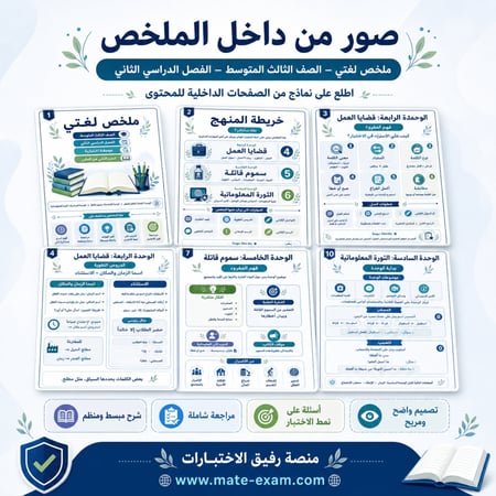 ملخص لغتي ثالث متوسط  ف 2 1447 ه