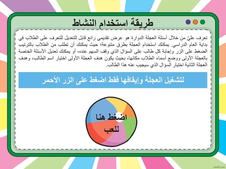 بوربوينت لعبة العجلة الدوارة للتعرف على اﻷطفال - عرض تقديمي