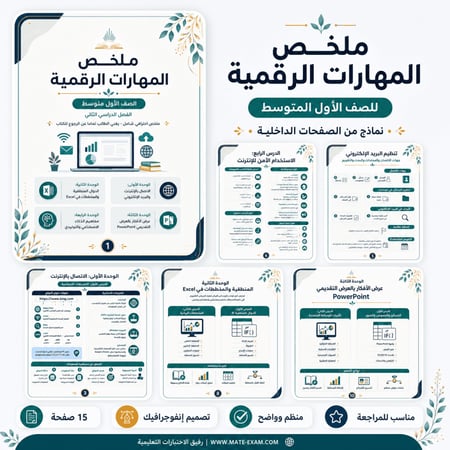 ملخص المهارات رقمية أول متوسط ف 2 1447 ه