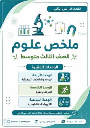 ملخص العلوم ثالث متوسط  ف 2 1447 ه