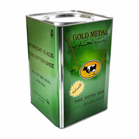 عبوة سمن زبدة بقري نقي من الحلوب 15 كجم طعم غني واستخدام مثالي للمطاعم