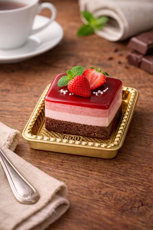 موس كيك بلاستيك مربع ذهبي Golden Square Plastic Mousse Cake