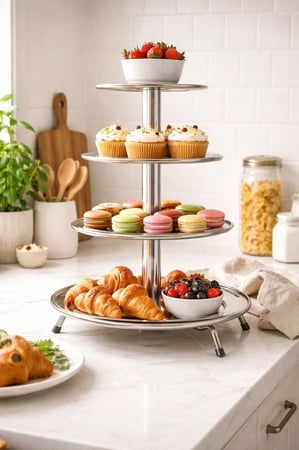 قاعدة أربع ادوار استيل Four-Tier Stainless Steel Display Stand