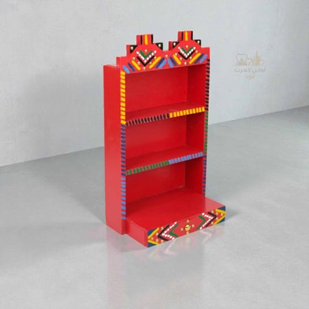 وجار ديكور  خشبي تراثي أحمر