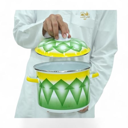 طقم قدر غضار عميق  أخضر