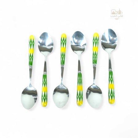 ملاعق نقشة غضار الأخضر